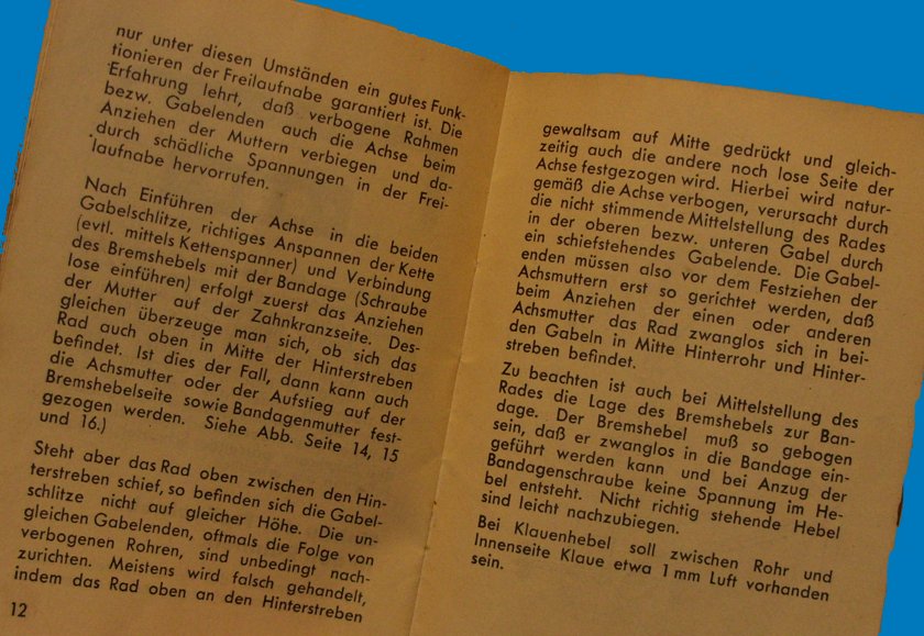 Betriebsanleitung Torpedo Freilauf