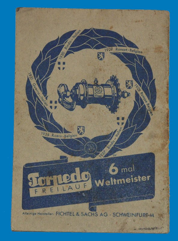 Betriebsanleitung Torpedo Freilauf, 6 x Weltmeister